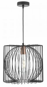 Dar Taplow 1 Light Pendant Black / Copper