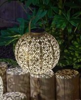 Smart Solar Decorative Damasquette Lantern - Gold