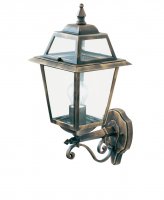 Searchlight New Orleans-1Lt Outdoor(Uplight)Wall Bracket,Black Gold,Clear Glass