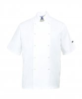 c733 stud chefs jacket white medium