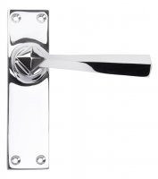 Polished Chrome Straight Lever Latch Set