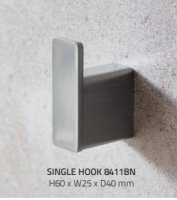 Miller Miami Single Hook - Stainless Steel