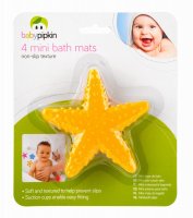 Babypipkin 4 Mini Bath Mats (Starfish)