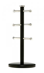 Premier Housewares Mug Tree in Matt Black/Metal