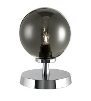Dar Esben Touch Table Lamp Polished Chrome with Smoked Glass
