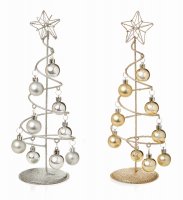 Premier Decorations Metal Table Tree with Baubles 35cm - Assorted