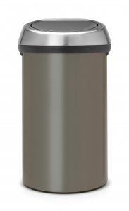 Brabantia Touch Bin 60lt - Platinum with Fingerprint Proof Matt Steel Lid