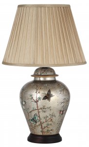 Pacific Lifestyle Papilion Butterfly Ceramic Table Lamp with Wooden Base