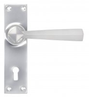 Satin Chrome Straight Lever Lock Set