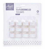 Premier Decorations Battery Operated Flickering Tea Lights (Set of 12)