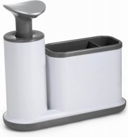 Regent Soap Dispenser & Organiser - White & Grey