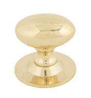 Polished Brass Oval Cabinet Knob 40mm