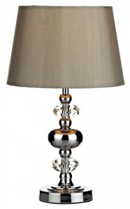 Dar Edith Touch Table Lamp Polished Chrome with Shade