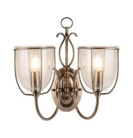 Searchlight Silhouette 2 Light Ant/Brass Wb Cw Glass