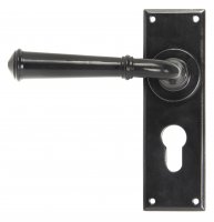 Black Regency Lever Euro Lock Set