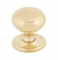 Polished Brass Mushroom Cabinet Knob 38mm