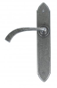 Pewter Gothic Curved Sprung Lever Latch Set