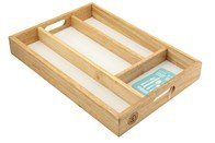 Apollo Housewares Rubber Wood Cutlery Tray