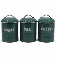 Apollo Tea, Coffee & Sugar Canister Set - Green