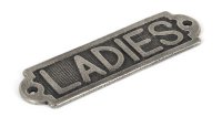 Antique Pewter Ladies Sign