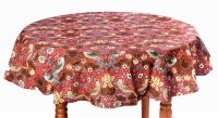 William Morris Red Minor Strawberry Thief Cotton Tablecloth