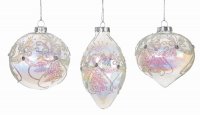 Premier Decorations Clear Glass Decoration 80-110mm - Assorted