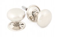 Polished Nickel Mushroom Mortice/Rim Knob Set