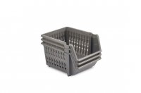 Whitefurze 18cm Stacking Basket Silver