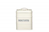 Living Nostalgia Biscuit Storage Tin 14.5 X 19cm Cream