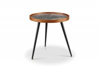 Jual JF329 Siena Side/Lamp Table - Walnut & Black Marble