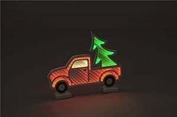 Snowtime 40cm Red Infinity Truck with Trees & Wooden Base