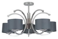 Pacific Lifestyle Arcadia Metal Curved 5 Arm Semi Flush Pendant - Silver