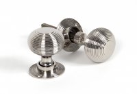 Polished Nickel Beehive Mortice/Rim Knob Set