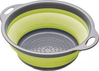 Colourworks Brights Collapsible Colander with Grey Handles Green