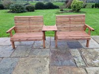 Churnet Valley - Valley Range 4 Seater Companion Bench Set with Square Tray