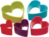 Colourworks Brights Plastic Cookie/Pastry Cutter Set -Heart (x5)