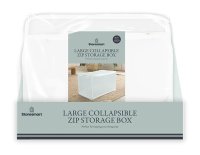 Storesmart Large Collapsible Zip Storage Box - 30cm x52cm x 30cm