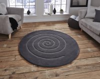 Think Rugs Spiral Grey - Various Sizes