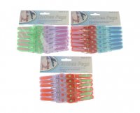 Green Jem Clothes Pegs - Pack of 12 (Assorted Colours)