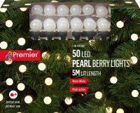 Premier Decorations Pearl Berry Multi-Action Lights 50 LED - Warm White