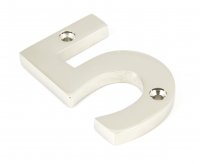 Polished Nickel Numeral 5