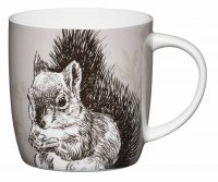 kitchencraft fine bone china barrel mug - squirrel