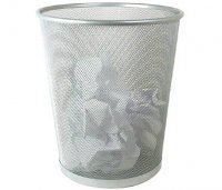 Premier Large Waste Paper Bin Matt Silver Wire Mesh