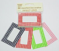 NJ Products Assorted Gingham Jam Pot Labels Pack of 80