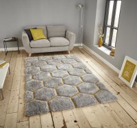 Think Rugs Noble House NH30782 Grey/Yellow - Various Sizes