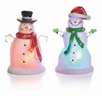 Premier Decorations Acrylic Santa/Snowman 10cm - Assorted