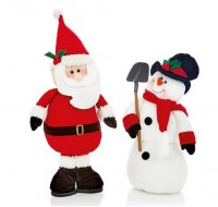 Premier Decorations 33cm-43cm Standing Santa or Snowman - Assorted