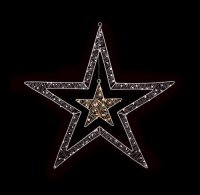 Premier Decorations White Double Star 80cm 140 LED - WmWh/White