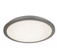 Searchlight Led Flush Ceiling Light, Dia 30Cm, Chrome And Crystal Sand, Ip44