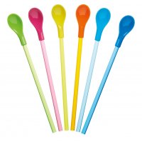 KitchenCraft Colourful Spoon Straws (Set of 6)